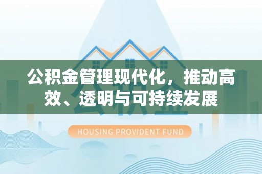 沙溪公积金管理现代化，推动高效、透明与可持续发展